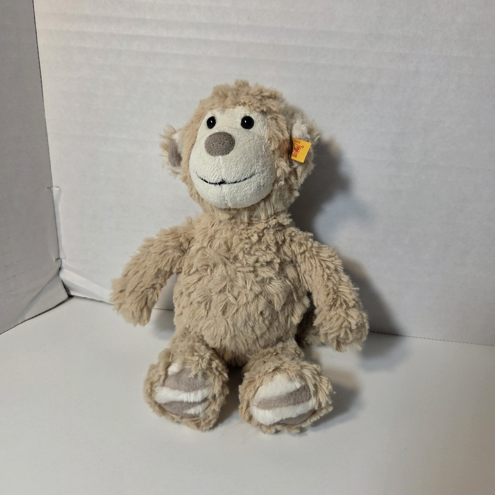 STEIFF Soft Cuddly Friends BINGO Beige Monkey 9" Plush Stuffed Animal